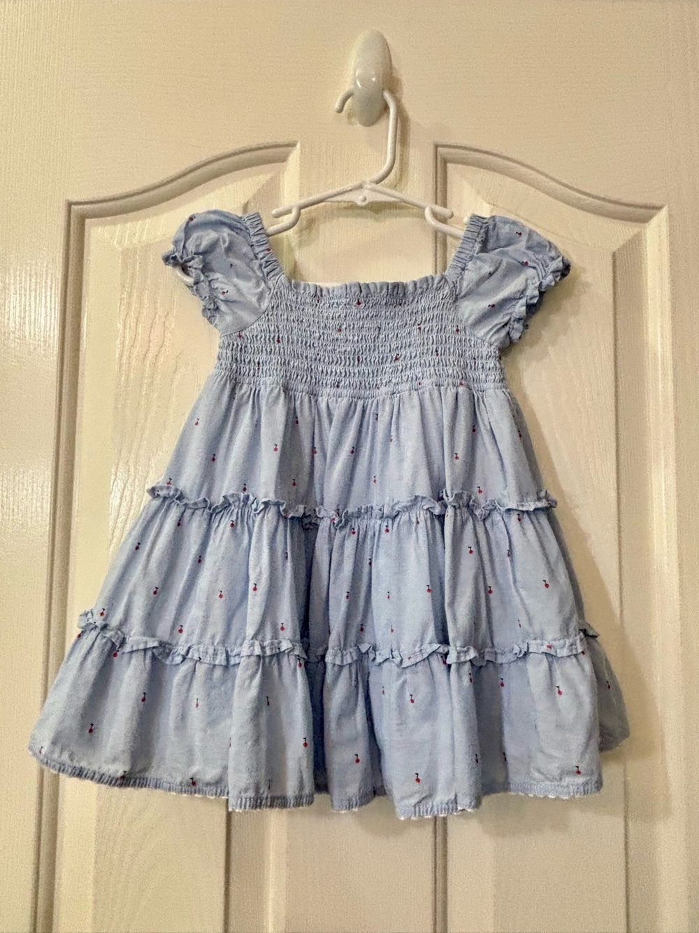 Janie and Jack Girls Light Blue Tiered Smocked Sundress
